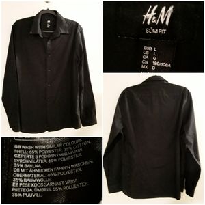 H&M Men's Slim Fit Button-Up Dress Shirt